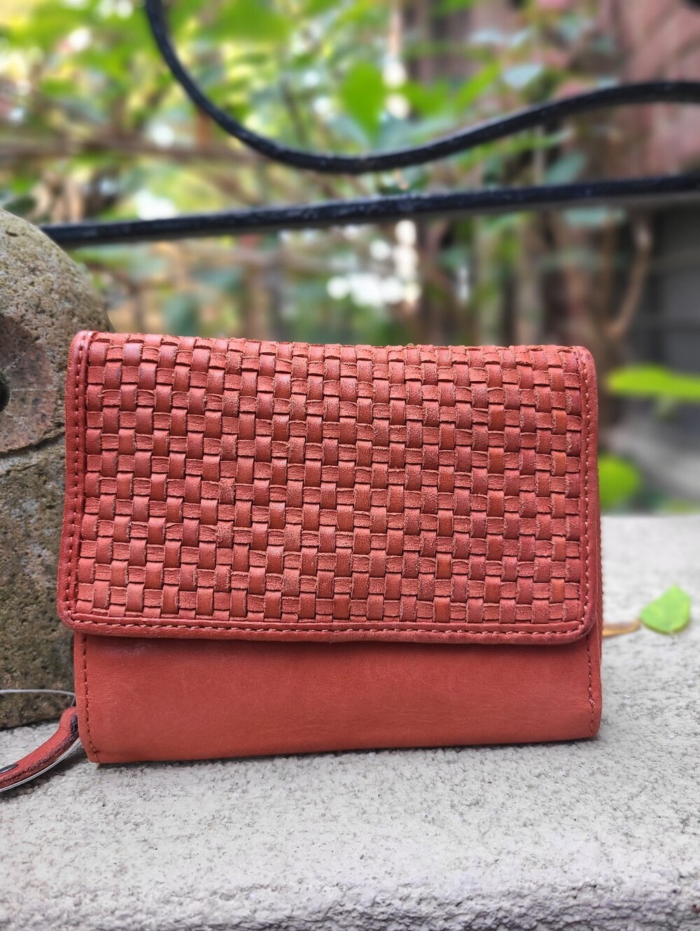 Harbour 2nd Trifold Woven Wallet Lona Apricot New
